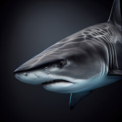 Naklejka premium Silky Shark Studio Portrait with Artistic Flair