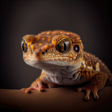 Close-Up Virgin Islands Dwarf Gecko Portrait in Studio