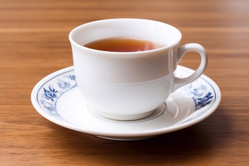 Fototapeta na wymiar A delicious cup of tea in a beautiful porcelain, white dish