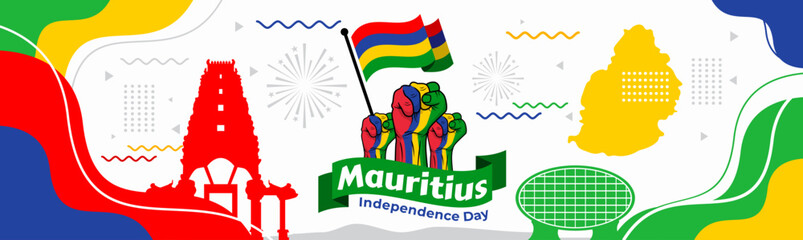 Mauritius flag design. Waving Mauritius flag 

