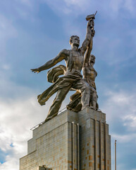 Monument of Worker and Kolkhoz woman in Moscow, Russia