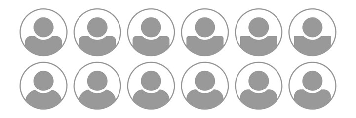 Gender neutral person avatar placeholder. Unrecognizable user profile icon. Generic default human silhouette. Social network account face circle.