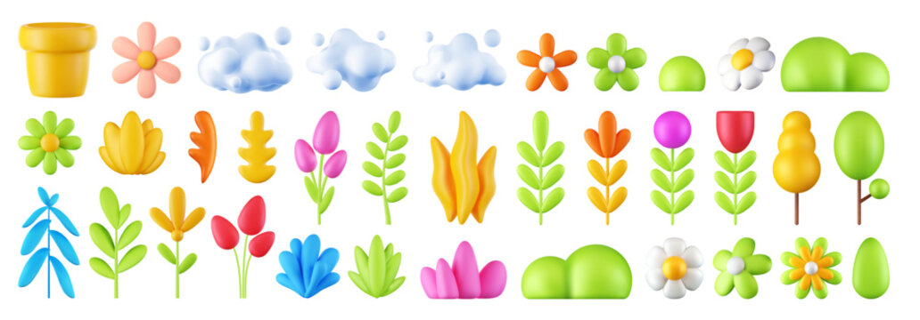 Vector flower 3d icon.