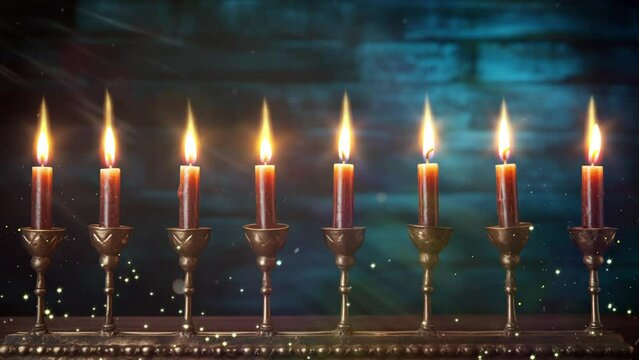 light festival. lights background with candles. seamless looping overlay 4k virtual video animation background 