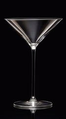 Beautiful empty martini glass on transparent background, vertical photo