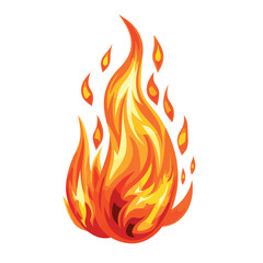 Flame illustration flat vector isolated on white.