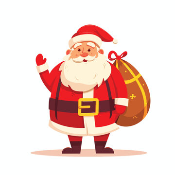 Santa Claus Merry Christmas cartoon illustration.
