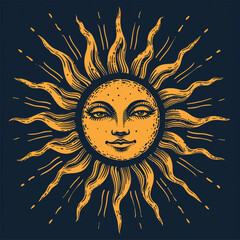 Sun illustration vector design. Sun illustration.