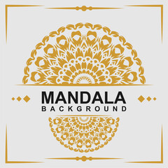 Golden frame with mandala background