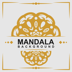 Golden frame with mandala background