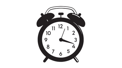 Alarm clock flat vector isolated on white.