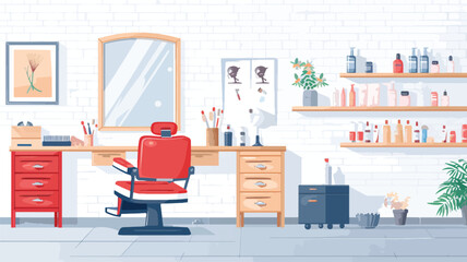 Barber Shop or Beauty Salon Interior with Chair.