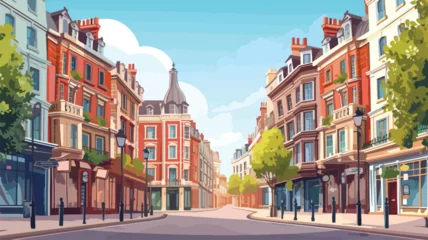 Foto op Canvas Cartoon city street vector isolated on background. © Vector