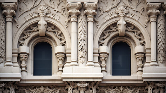 elaborate detail on the outside of an old building 