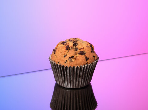 Chocolate muffin and baking idea. Cafe or restaurant.