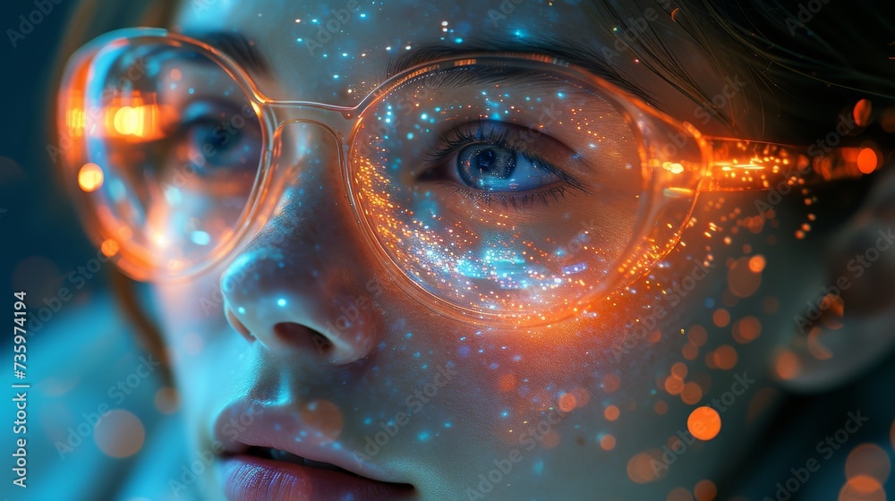 Aufkleber Analyzing, analyzing, and visualizing complex data sets using artificial intelligence and machine learning. Data flow concept. Neural networks, artificial intelligence, machine learning, analytics.