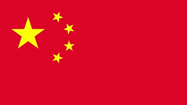 Animated illustration of Chinese flag for background in flat design