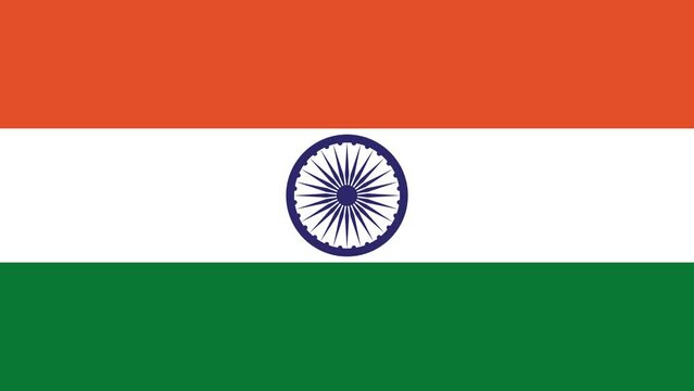 Animated illustration of Indian flag for background in flat design