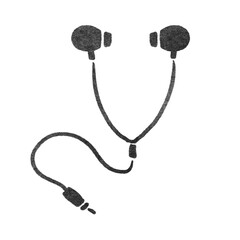 スタンプ風のイヤフォンのイラスト