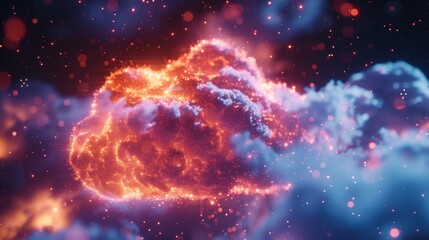 Fototapeta premium Particle Cloud Computing Concept