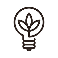 Plant inside lightbulb. Concept of green energy and environmental friendly sources - 735979970