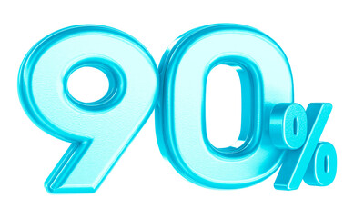 Percent Blue offer in 3d Render
