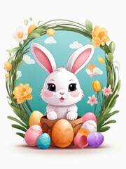 Chirpy Charm: Our Easter Bunny Illustration Shines Bright