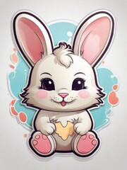 Fototapeta premium Easter Bunny Parade: A Palette of Whimsical Illustration