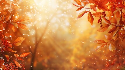 Red and Orange Autumn Leaves Background