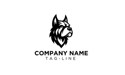 Dog mascot logo icon , black and white obidient DOG mascot logo icon , dog head mascot 02