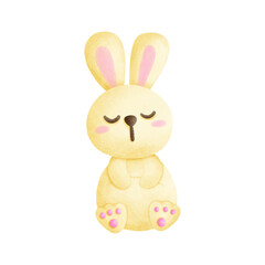 Cute yellow rabbit clipart, cartoon rabbit drawings, Easter rabbits, illustrations for Easter festivals, cartoon images for various events.