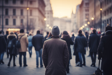 Fototapeta premium Crowd of people on street
