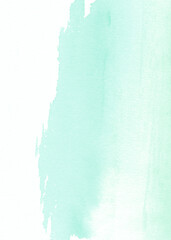 Mint green, turquoise watercolor stain texture background, vertical backdrop - 735990948