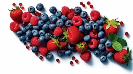 Powerhouse Berries Create a pattern of vibrant ber AI generated - obrazy, fototapety, plakaty