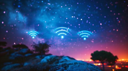 Obraz na płótnie Canvas Pioneering Paths: Wireless Signs Guiding Entrepreneurial Endeavors