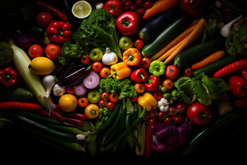 Delivery of vegetables. Salad background. Veganism, vegetarianism. Healthy Eating