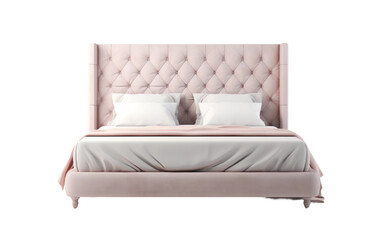 Chic Upholstered Bed with Sleek Design on white background