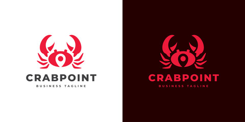 crab point logo design - obrazy, fototapety, plakaty