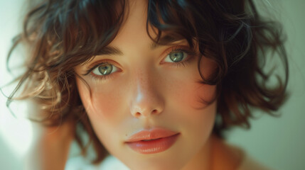 Fototapeta premium Close-Up of a Young Woman with Striking Eyes
