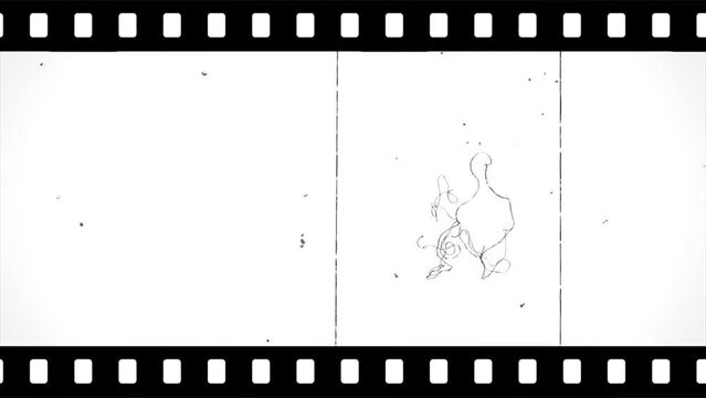 Film strip material with empty frame. cool video movie border transitions or overlays in 4k