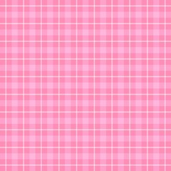 Pink gingham tablecloth plaid pattern background.