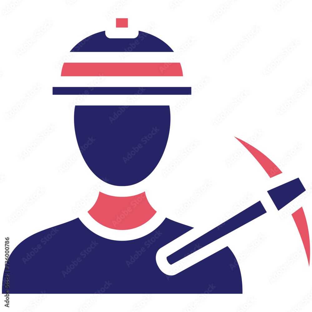 Poster miner vector icon illustration of tools iconset.