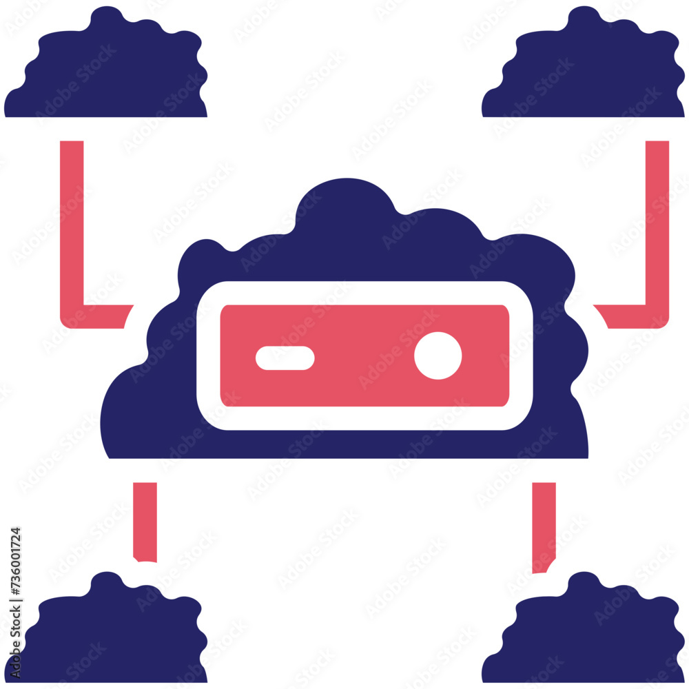 Sticker Cloud Computing vector icon illustration of Cloud Computing iconset.