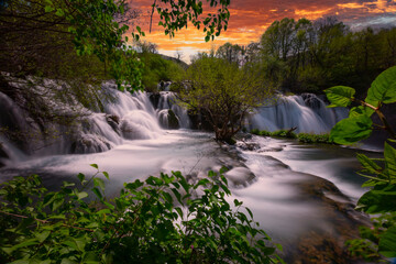 Waterfalls of Martin Brod in Una national park, Bosnia and Herzegovina