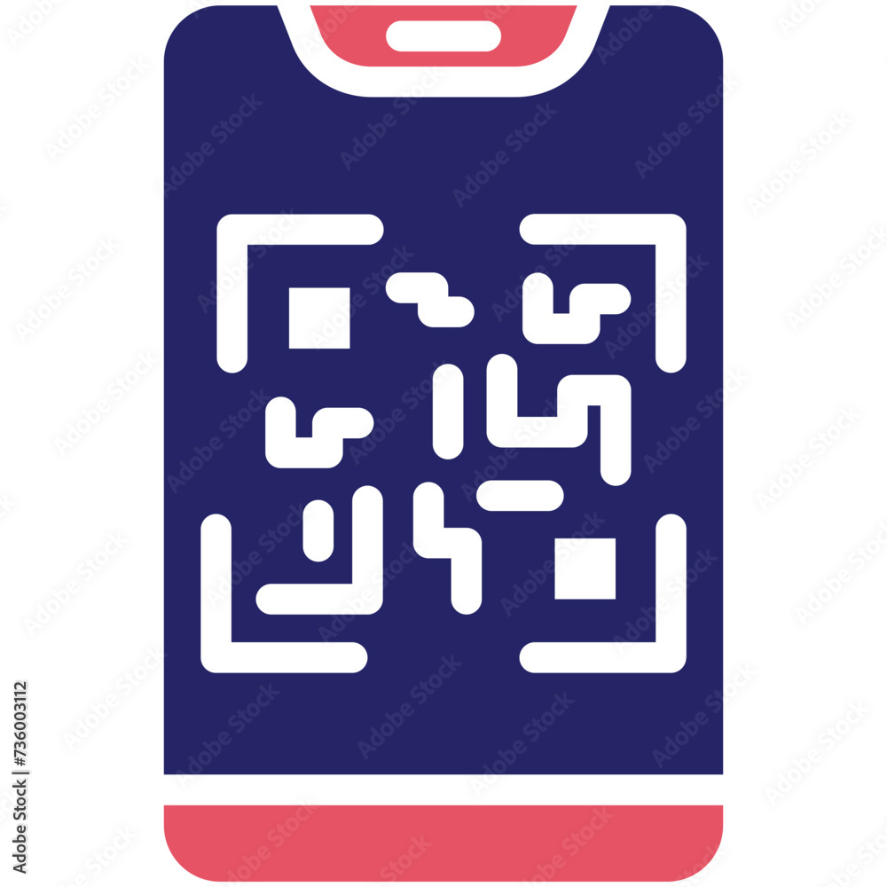 Poster qr code scan vector icon illustration of shopping and ecommerce iconset.