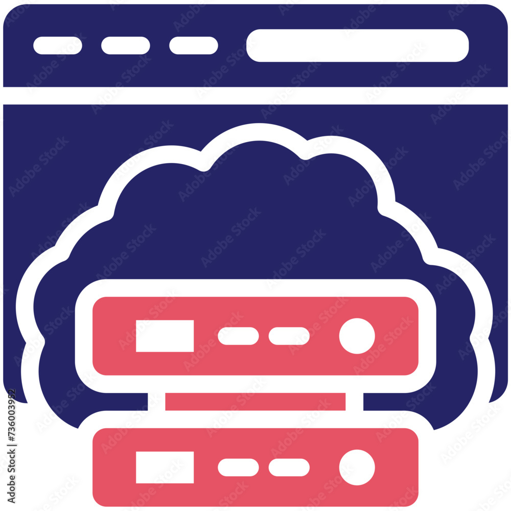 Wall mural Cloud Storage vector icon illustration of Web Marketing iconset.