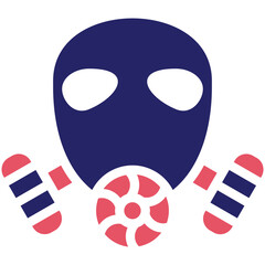Gas Mask vector icon illustration of Pollution iconset.