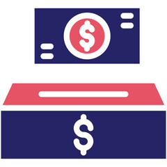 Cash Donation vector icon illustration of Donations iconset.