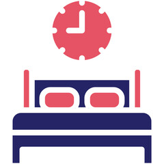 Bed Time vector icon illustration of Time and Date iconset.