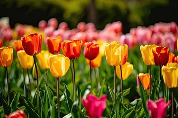 Fotobehang field of tulips © BetterPhoto